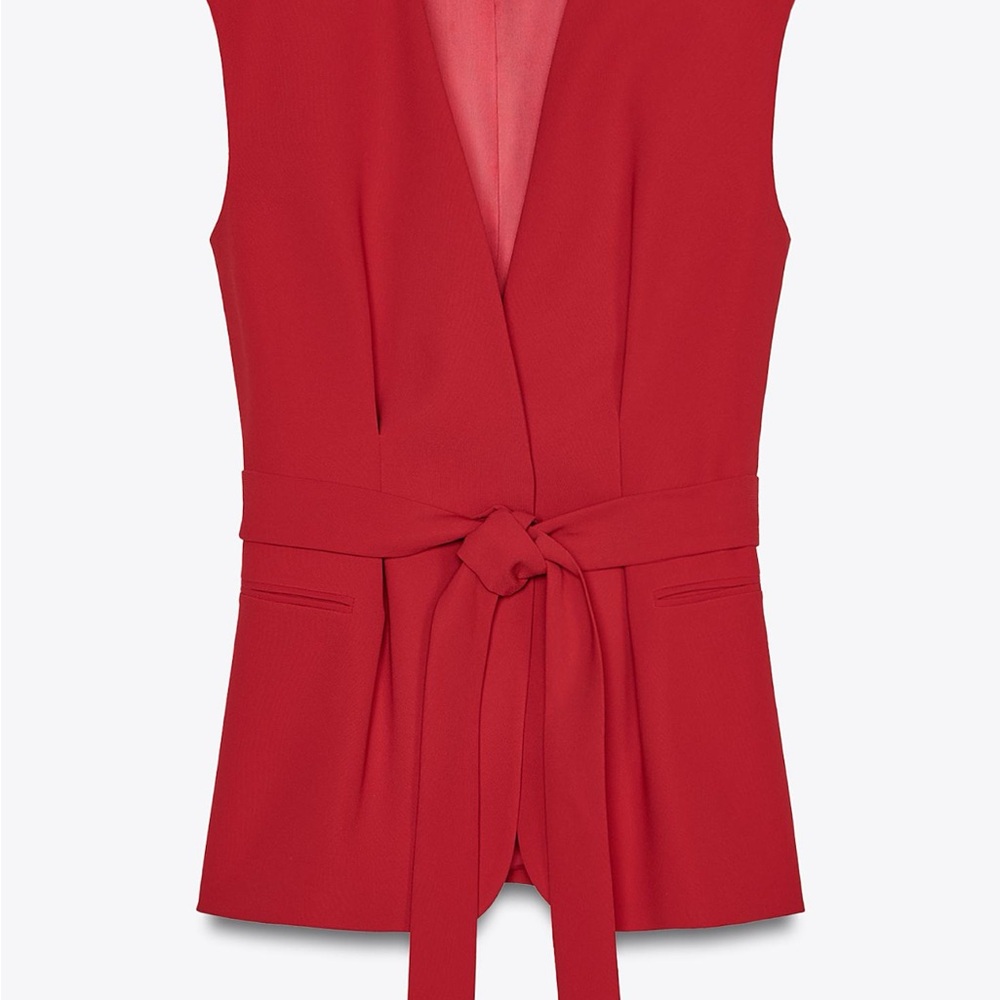 Zara Red vest with Fitted Bodice